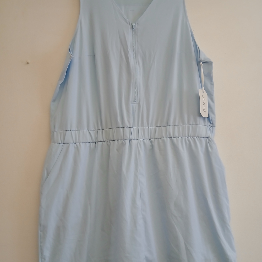 Stylus Bike Short Sleeveless A-Line Dress Plus Size 2X Color Blue Freeze New $20 - Picture 15 of 15